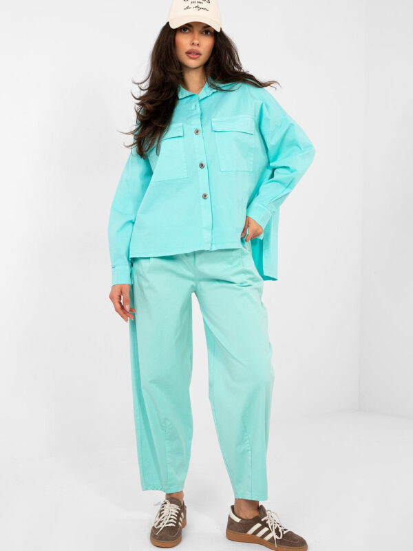 Koszula Damska Model IT-KS-FL9968.48 Turkus - Italy Moda