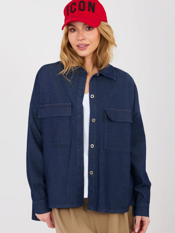 Koszula Damska Model IT-KS-FL9968.28 Navy - Italy Moda