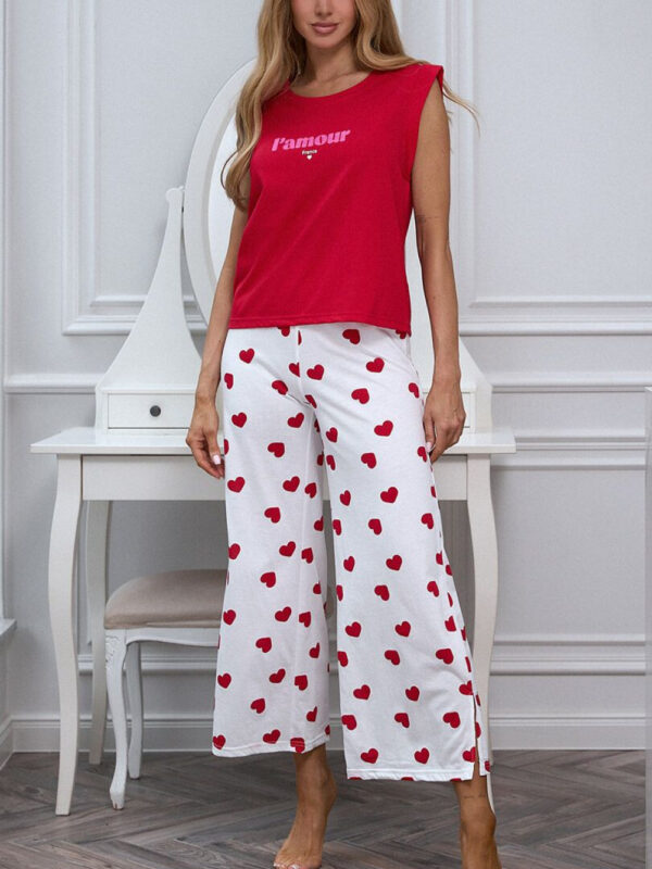 Piżama Damska Model Valentine 223590 Red/White - Pure Sin