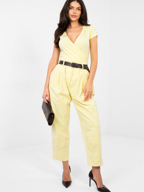 Spodnie Damskie Model MI-SP-2690.00 Light Yellow - Italy Moda