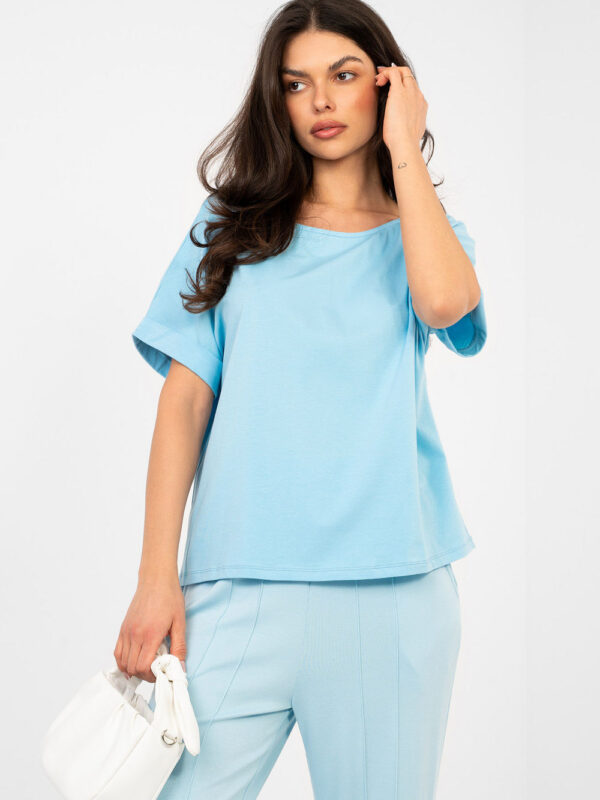 Bluzka Model RV-BZ-A1185.19 Light Blue - Rue Paris