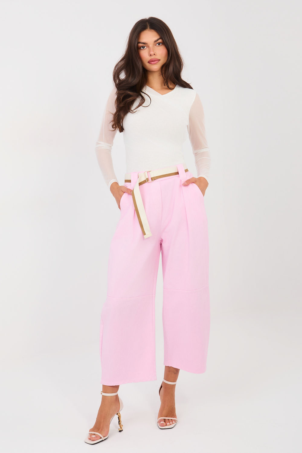 Spodnie Damskie Model IT-SP-FL9929-1.74 Light Pink - Rue Paris