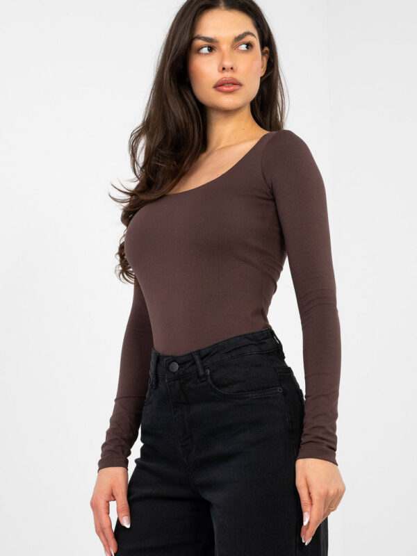 Bluzka Model RV-BZ-A1193.26 Dark Brown - Rue Paris