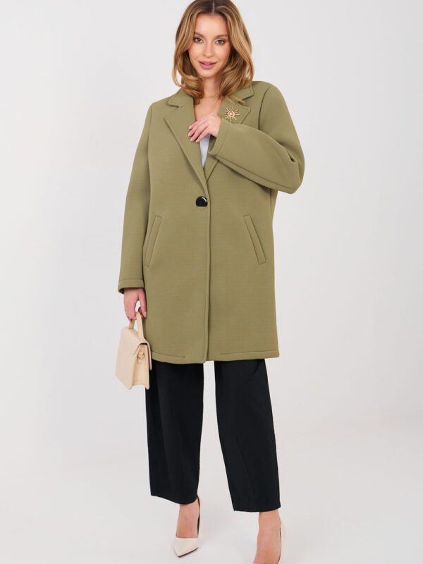 Płaszcz Damski Model IT-PL-FL8153-1.04 Khaki - Rue Paris