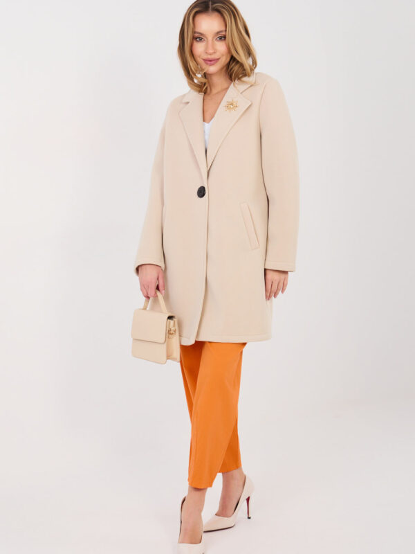 Płaszcz Damski Model IT-PL-FL8153-1.06 Beige - Rue Paris