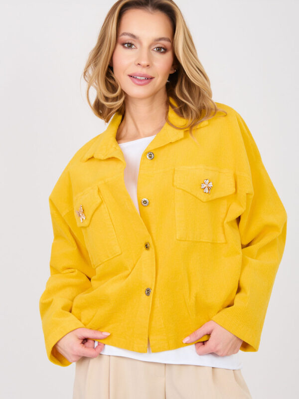 Kurtka Damska Model IT-KR-FL10163.10 Dark Yellow - Rue Paris