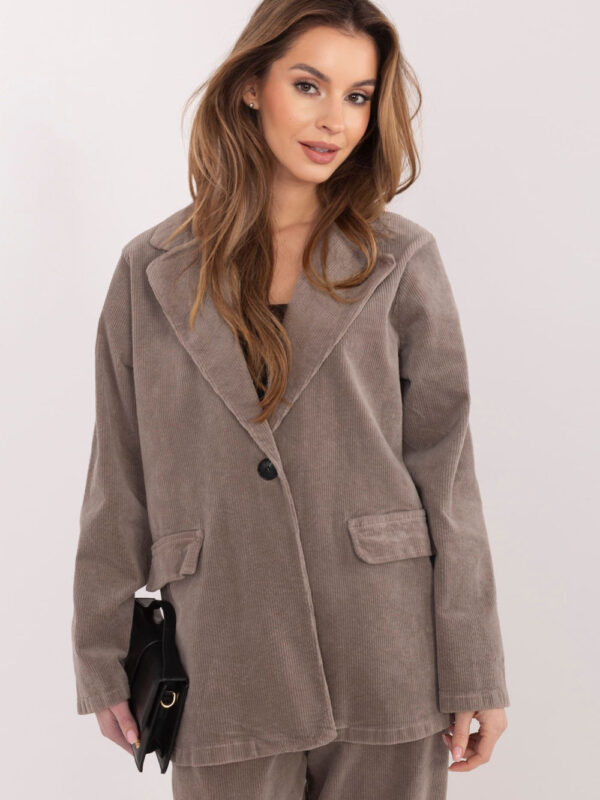 Marynarka Model IT-MA-FL9958.87 Dark Beige - Rue Paris