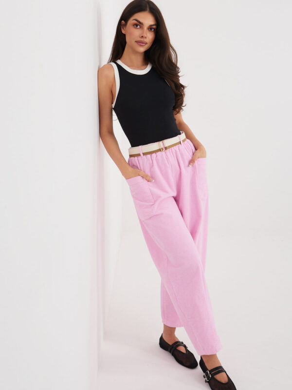 Spodnie damskie Model IT-SP-FL9665.78 Light Pink - Rue Paris