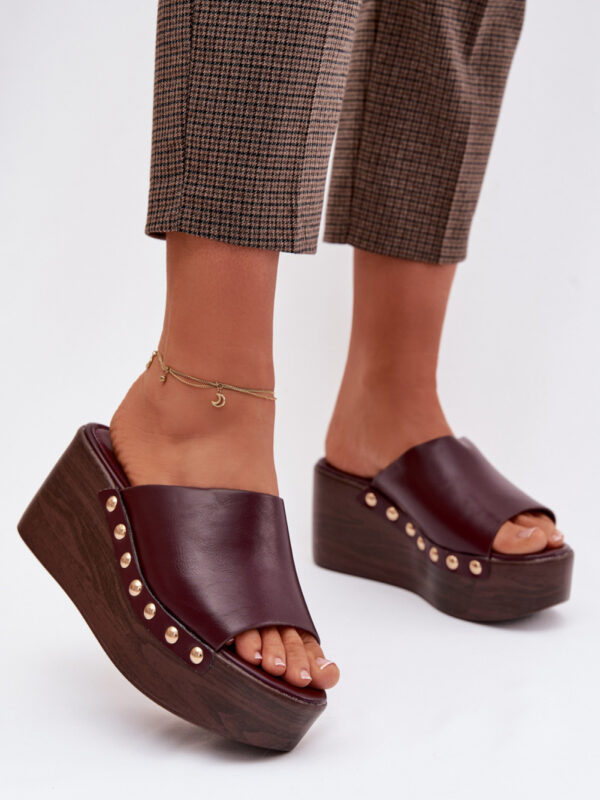 Sandał Klapki Model Farinelle DM486 Bordo - Step in style