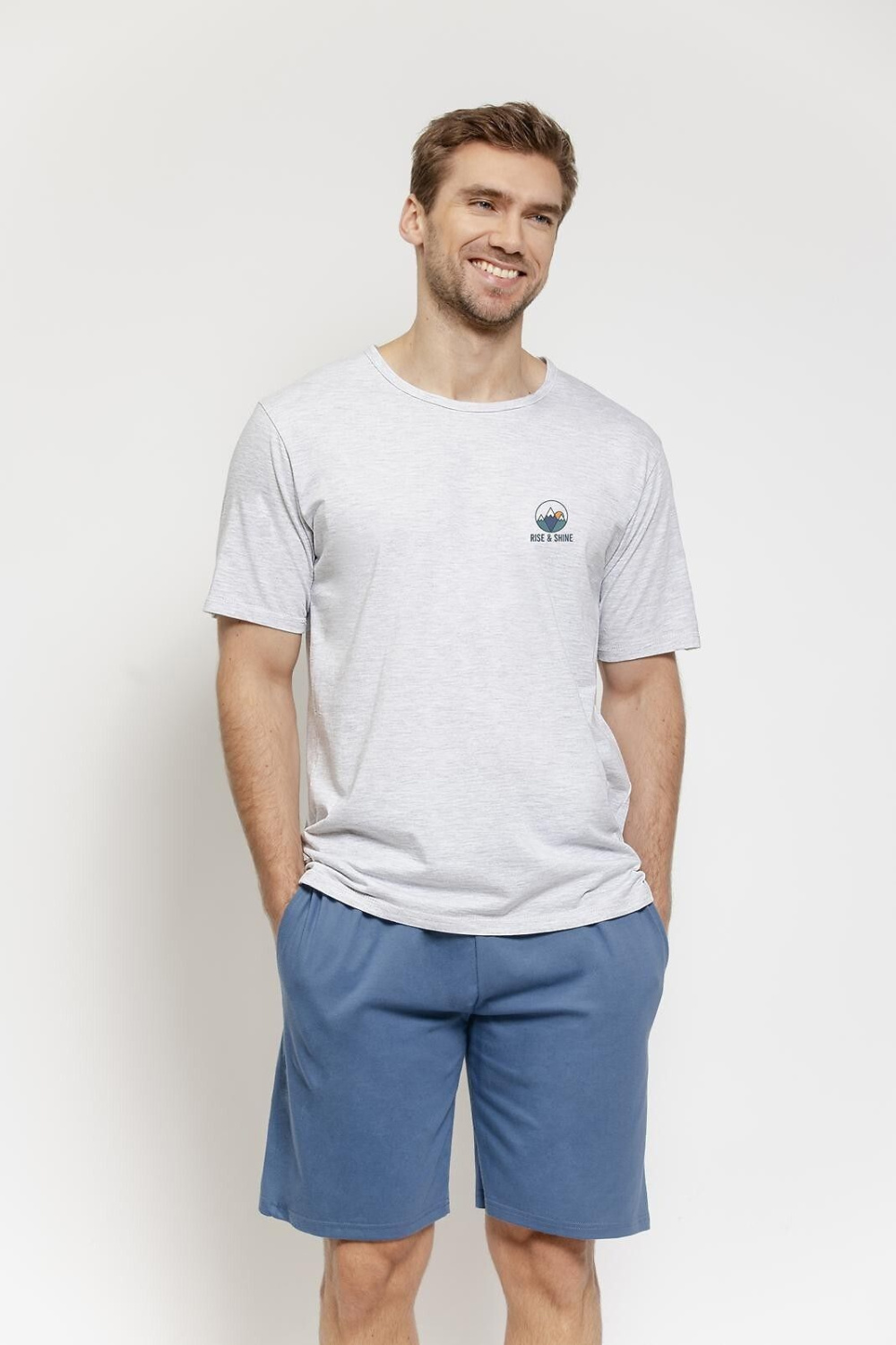 Piżama Męska Model Gabriel 3576 Grey Melange - Taro