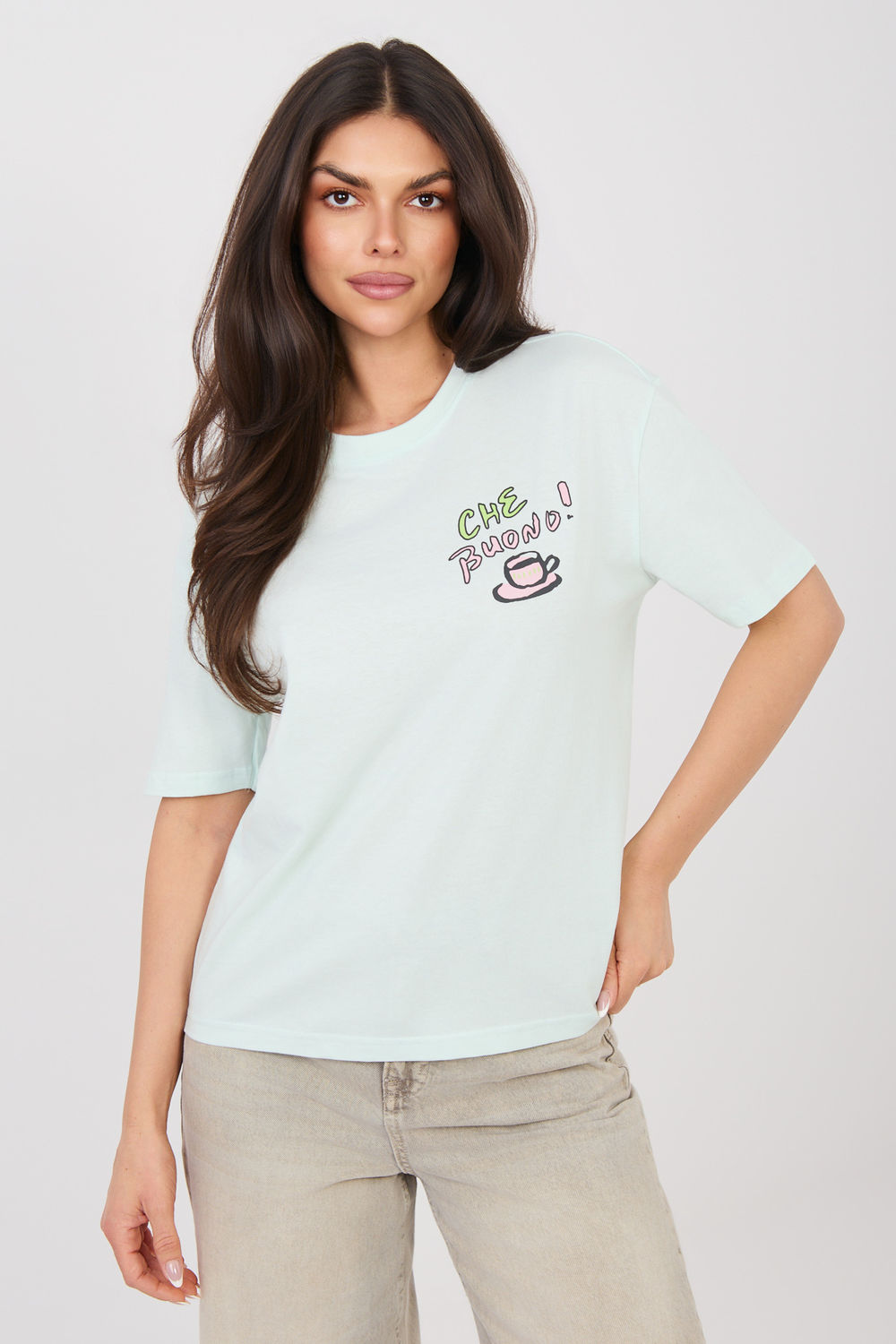Tshirt Damski Model D12022AH02645AA Mint - Sublevel