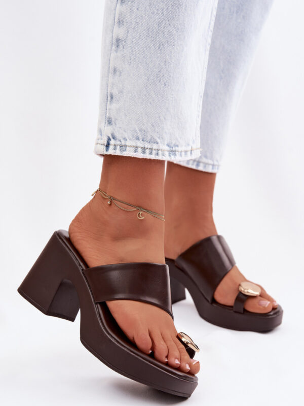 Sandał Klapki Model Sinora YL5050 Czekolada - Step in style