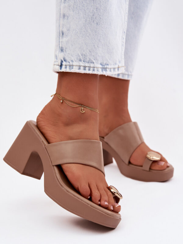 Sandał Klapki Model Sinora YL5050 Dark Beige - Step in style