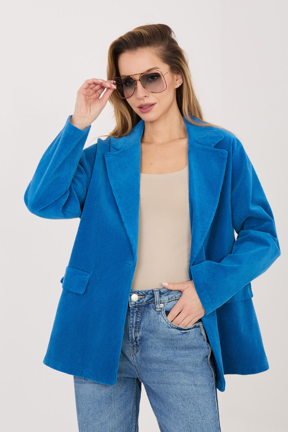 Marynarka Model IT-MA-FL9958.87 Cobalt - Rue Paris