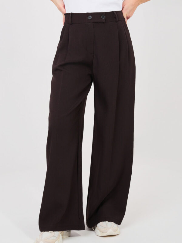 Spodnie Damskie Model IT-SP-FL9020-1.69 Dark Brown - Rue Paris