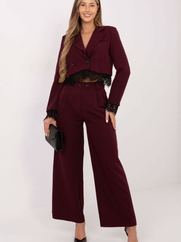 Spodnie Damskie Model IT-SP-FL9020-1.73 Bordo - Rue Paris