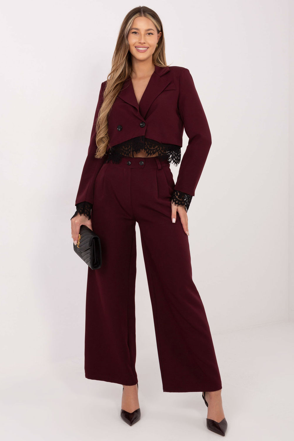 Spodnie Damskie Model IT-SP-FL9020-1.73 Bordo - Rue Paris