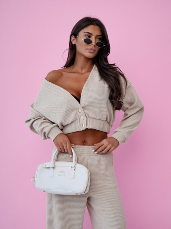 Spodnie Komplet Model Meggi Sztruks 532148442 Beige - LaBalancia