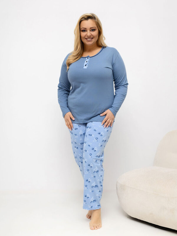 Piżama Damska Plus Size Model DU-PI-FP-510.13 Blue - Forever Pink