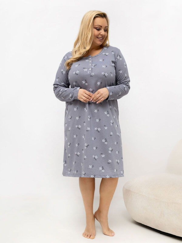 Koszula Nocna Plus Size Model DU-KN-FP-606.09 Dark Grey - Forever Pink