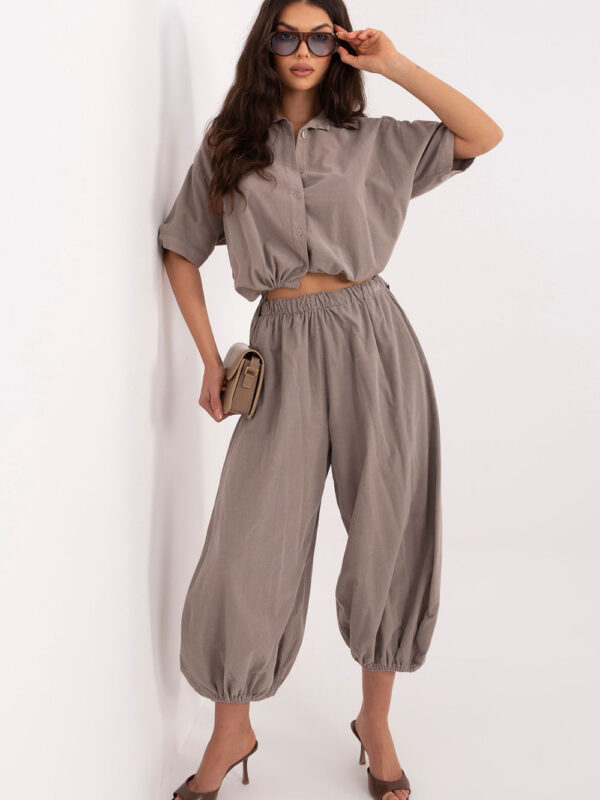 Spodnie Damskie Model IT-SP-FL10309-1.91 Dark Beige - Italy Moda
