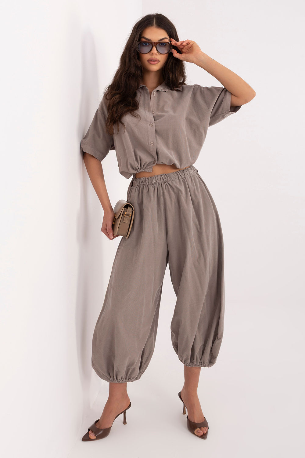 Spodnie Damskie Model IT-SP-FL10309-1.91 Dark Beige - Italy Moda