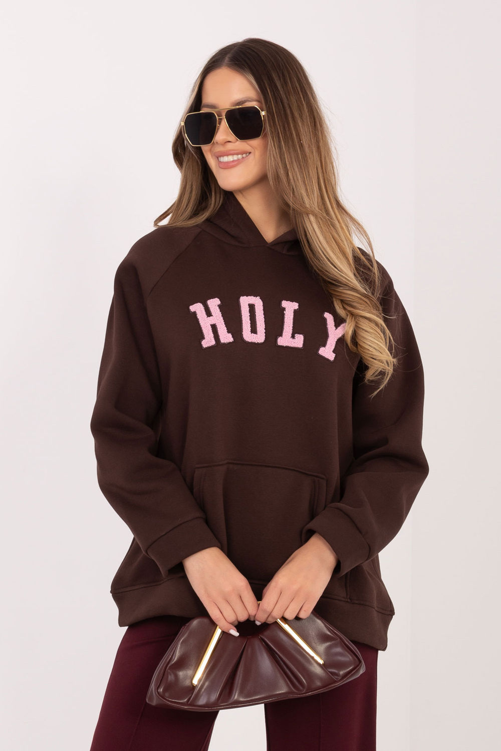 Bluza Damska Model RV-BL-A1082.24 Dark Brown - Rue Paris