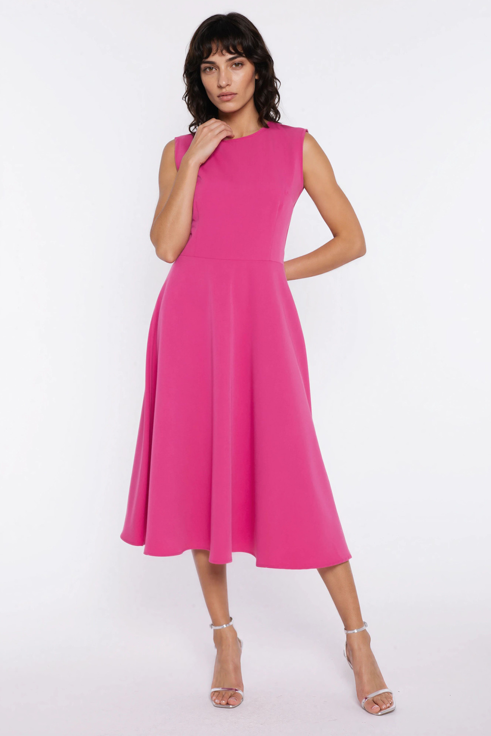 Sukienka z lamówką S292 Pink - Nife