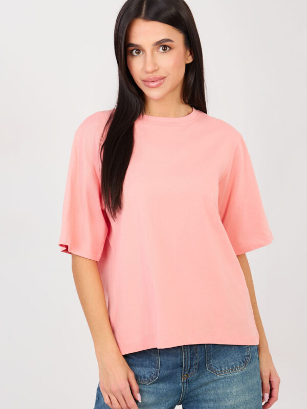Tshirt Damski Model RV-TS-A1089.87 Brzoskwinia - Rue Paris