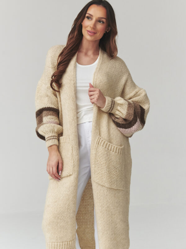 Sweter Kardigan Model S174 Light Beige - Makadamia