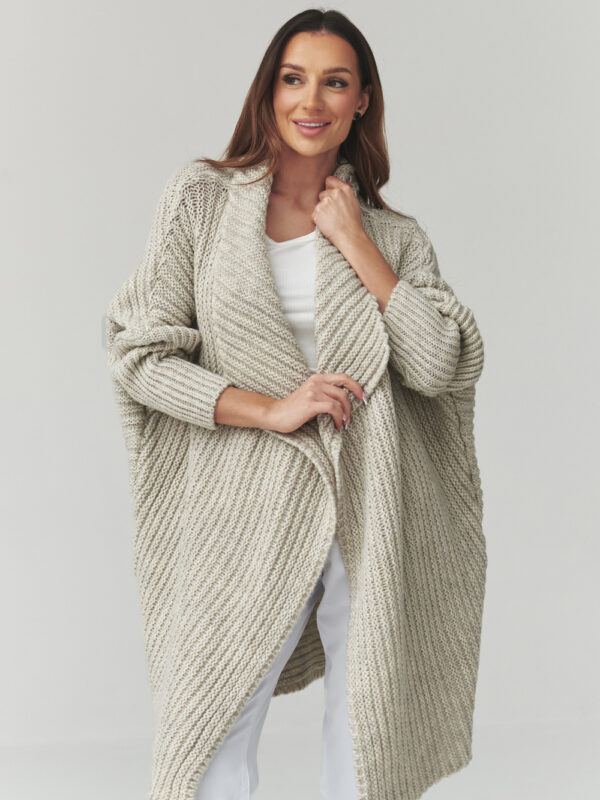 Sweter Kardigan Model S173 Light Grey - Makadamia