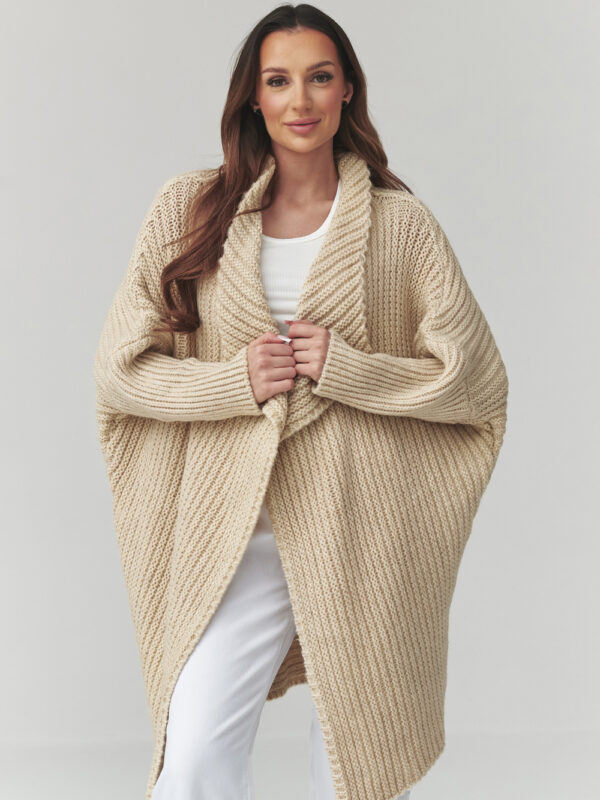 Sweter Kardigan Model S173 Light Beige - Makadamia