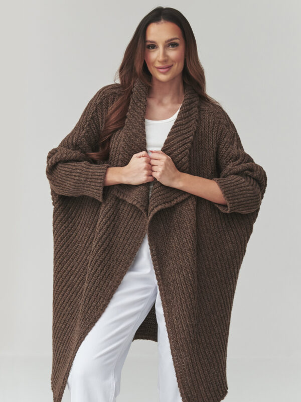 Sweter Kardigan Model S173 Czekolada - Makadamia