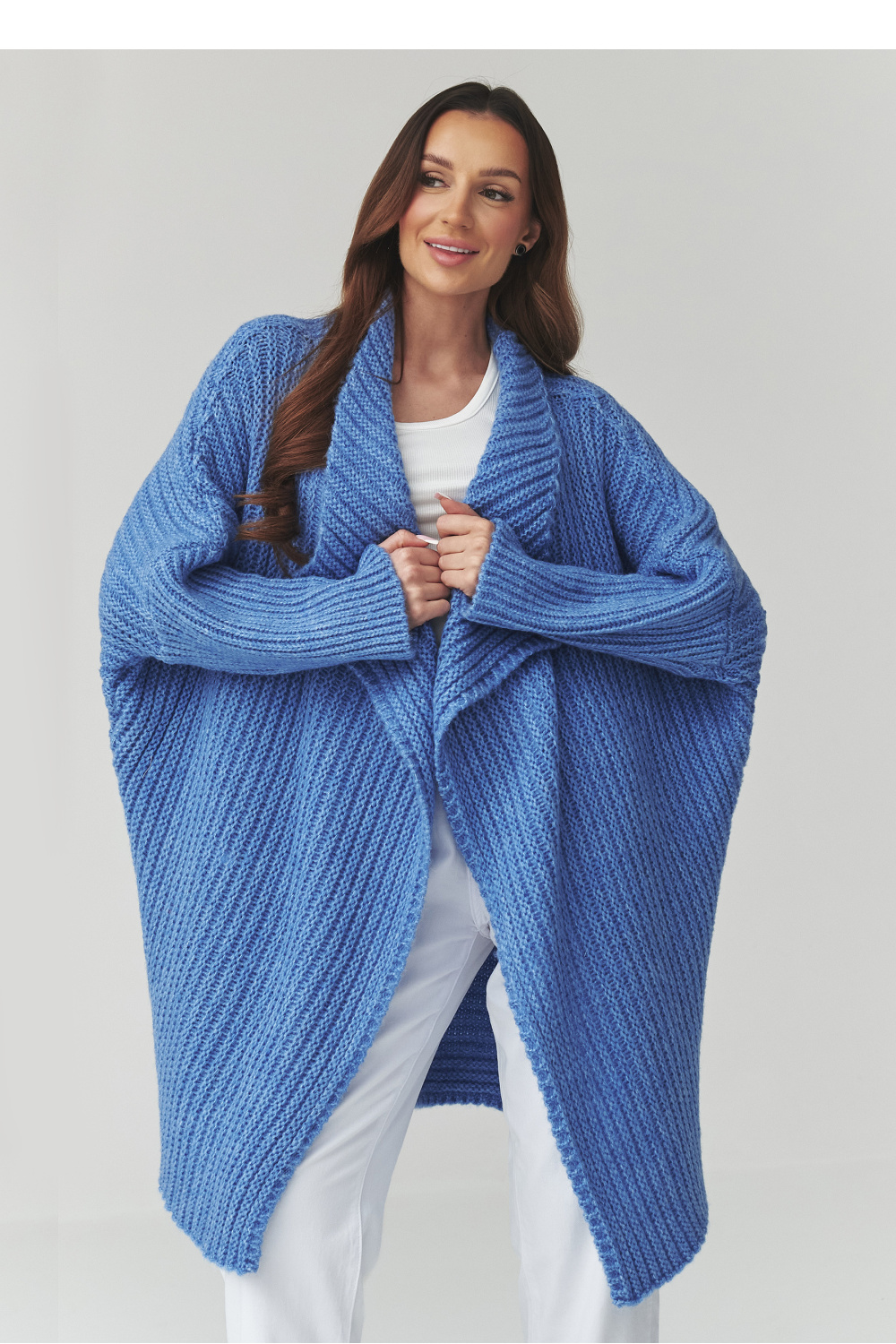 Sweter Kardigan Model S173 Blue Jeans - Makadamia