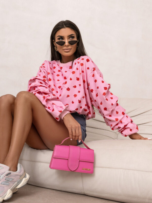 Bluza Damska Model Remy Print 562890651 Flowers on Pink - LaBalancia