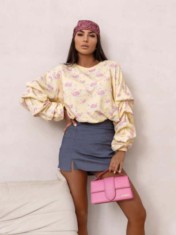 Bluza Damska Model Remy Print 562888857 Yellow Flowers - LaBalancia