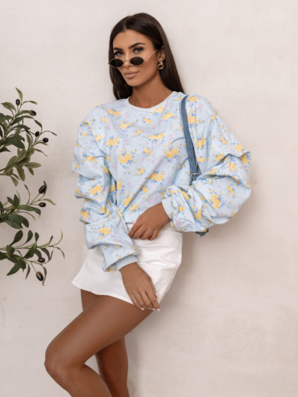 Bluza Damska Model Remy Print 562887210 Blue Flowers - LaBalancia