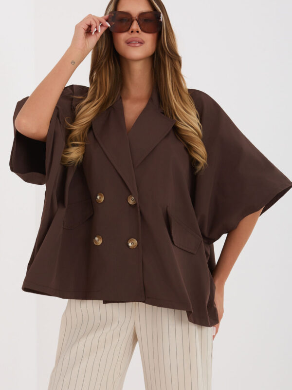 Płaszcz Damski Model IT-KR-FL10153KSM.86 Brown - Rue Paris
