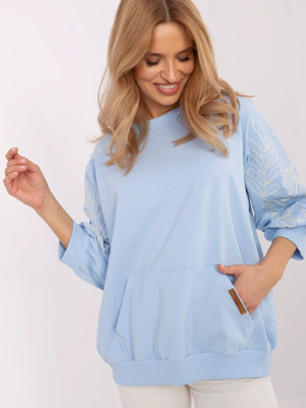 Bluza Damska Model RV-BL-A367-1.18P Light Blue - Rue Paris