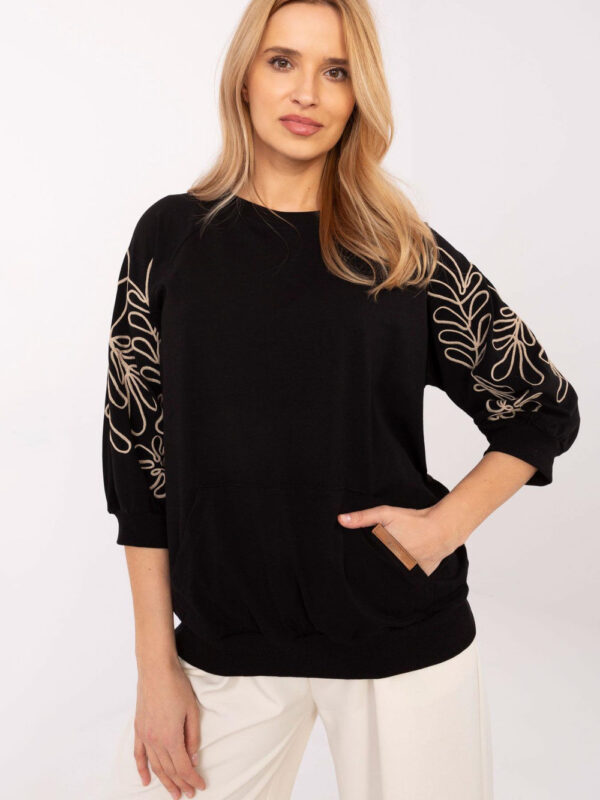 Bluza Damska Model RV-BL-A367-1.18P Black - Rue Paris