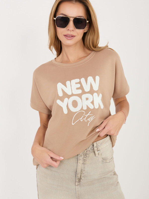 Bluzka Model RV-BZ-A1262.00 Dark Beige - Rue Paris