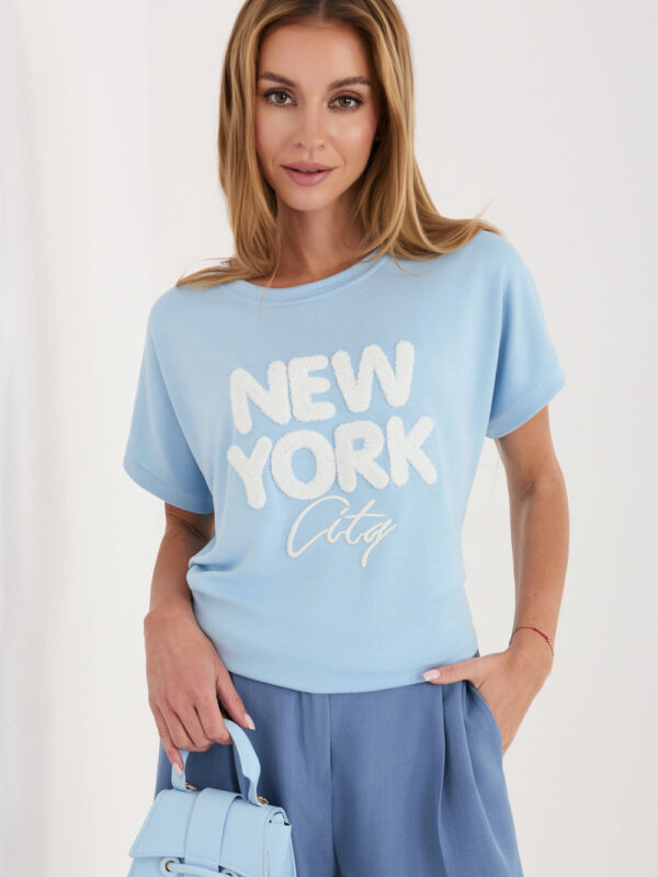 Bluzka Model RV-BZ-A1262.00 Light Blue - Rue Paris