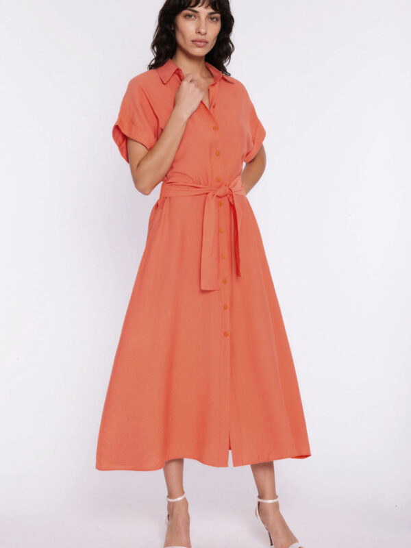 Sukienka Koszulowa sukienka S294 Orange - Nife