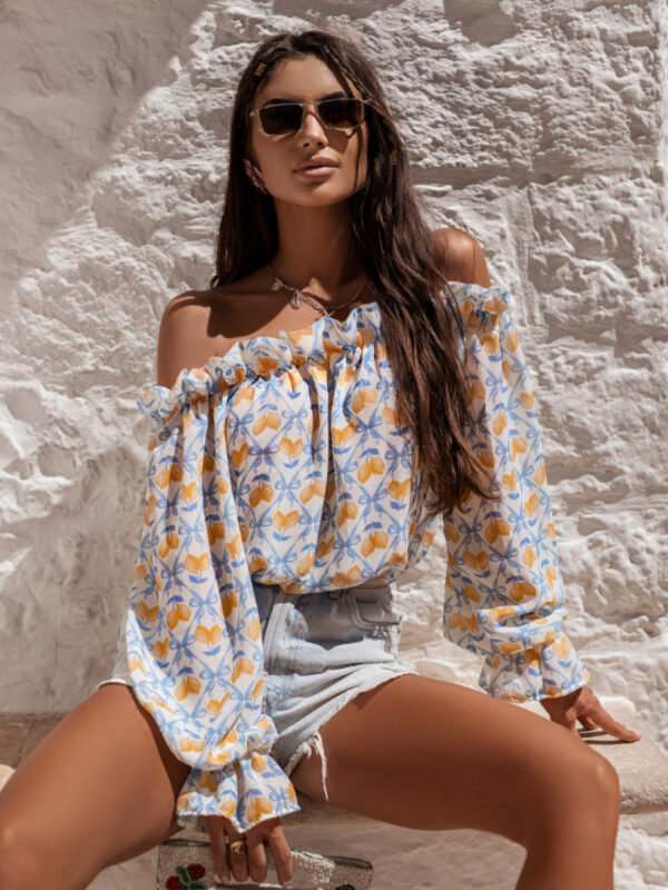 Bluzka Model Mia 582290843 Blue Limones - LaBalancia