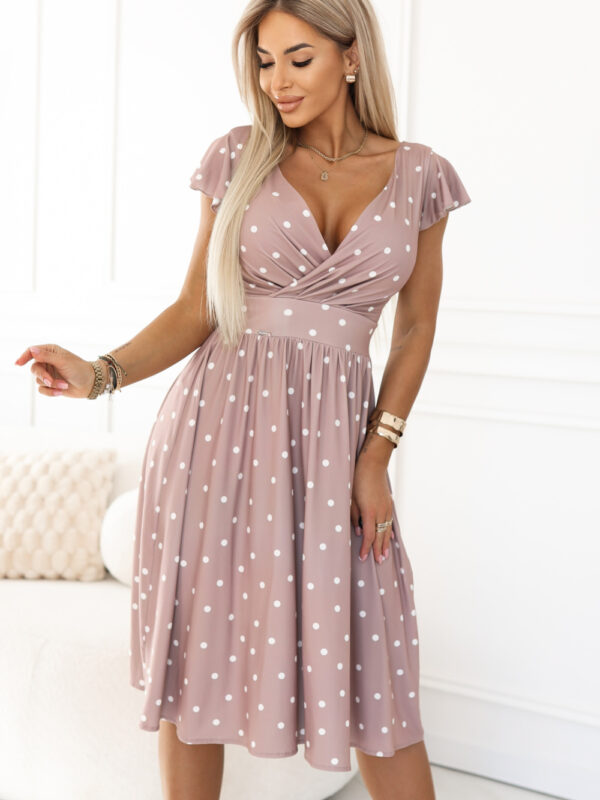 Sukienka Model Matilde 425-16 Beige Groszki - Numoco