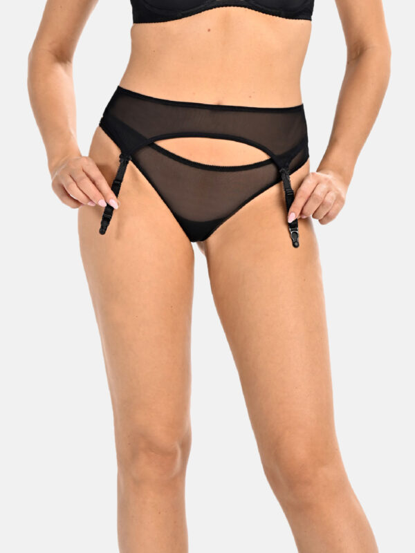 Gorsety, body, pasy Pas do pończoch Model Ella 228 Black - Teyli