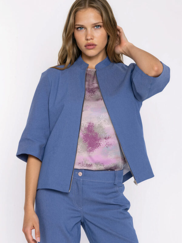Jeansowa luźna kurtka Z101 Blue Denim - Nife