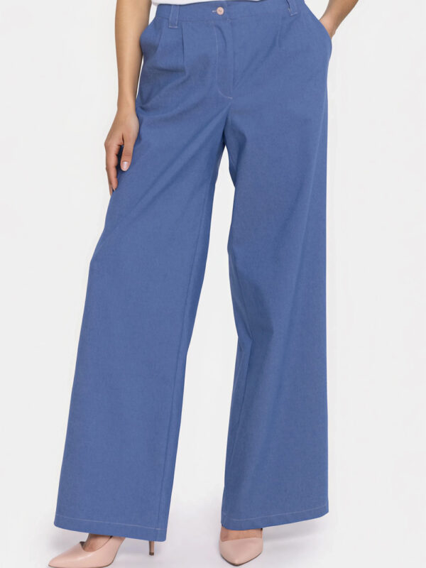 Spodnie Jeansowe spodnie wide leg SD141 Blue Denim - Nife