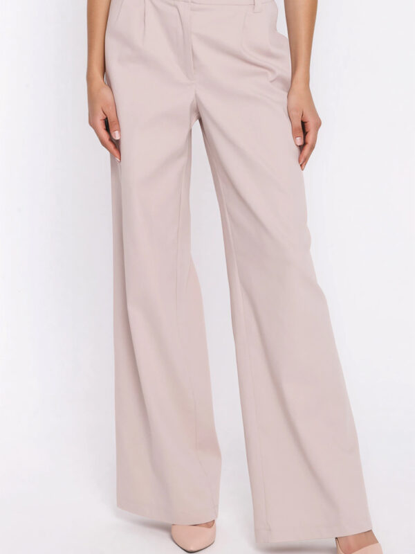 Spodnie Jeansowe spodnie wide leg SD141 Beige - Nife