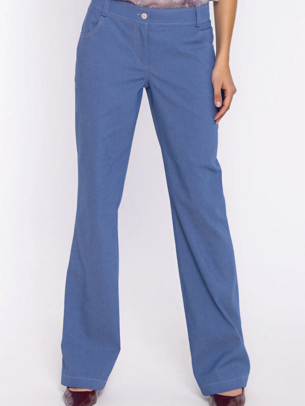 Spodnie Jeansowe spodnie bootcut SD140 Blue Denim - Nife